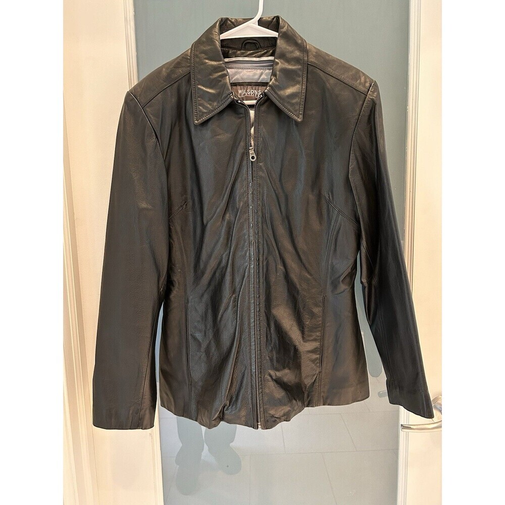 Vintage Wilsons Jacket Women’s Large Genuine Leather 90s Y2K Goth Grunge Black